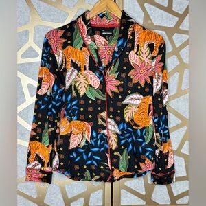 Room Service Ladies' Shawl Collar Pajama Shirt Size M